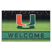 Fan Mats Miami Hurricanes Rubber Door Mat - 18In. X 30In.