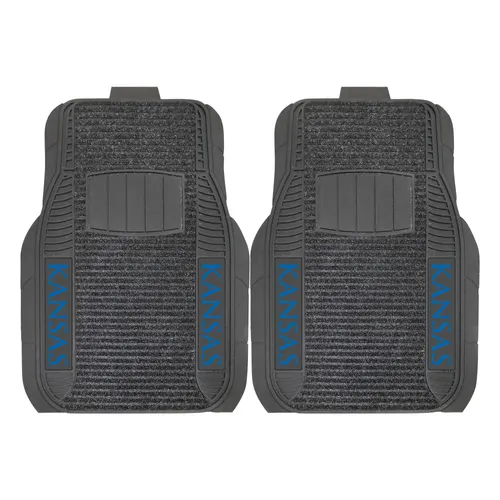 Fan Mats Kansas Jayhawks 2 Piece Deluxe Car Mat Set