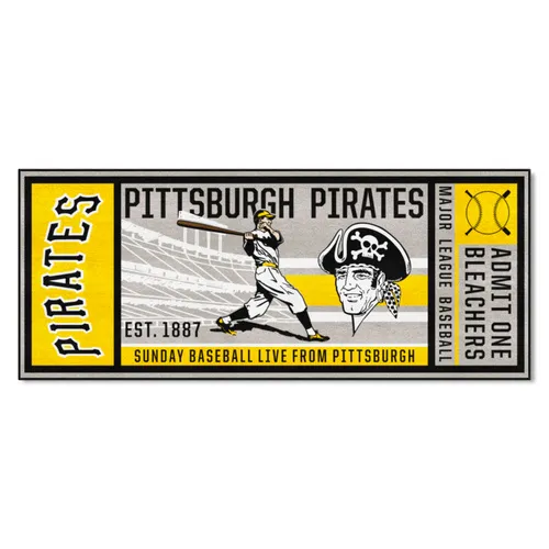 Fan Mats Pittsburgh Pirates Ticket Runner Rug - 30In. X 72In.