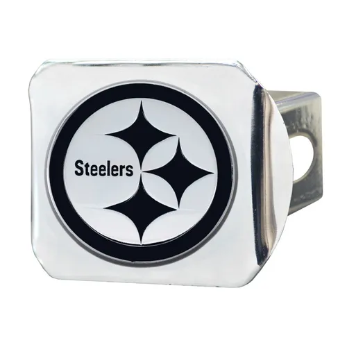 Fan Mats Pittsburgh Steelers Chrome Metal Hitch Cover With Chrome Metal 3D Emblem