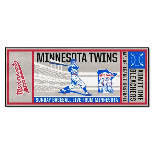 Fan Mats Minnesota Twins Ticket Runner Rug - 30In. X 72In.