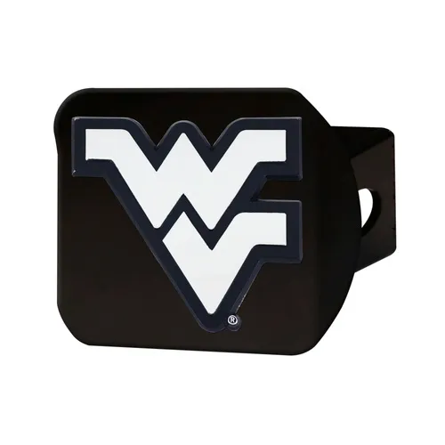 Fan Mats West Virginia Mountaineers Black Metal Hitch Cover With Metal Chrome 3D Emblem