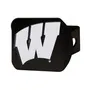 Fan Mats Wisconsin Badgers Black Metal Hitch Cover With Metal Chrome 3D Emblem
