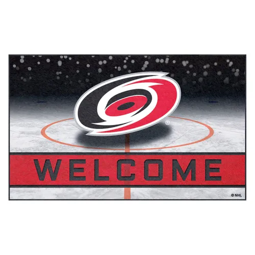 Fan Mats Carolina Hurricanes Rubber Door Mat - 18In. X 30In.