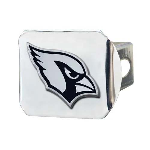 Fan Mats Arizona Cardinals Chrome Metal Hitch Cover With Chrome Metal 3D Emblem