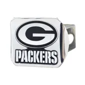 Fan Mats Green Bay Packers Chrome Metal Hitch Cover With Chrome Metal 3D Emblem