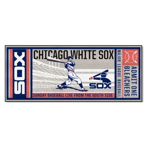 Fan Mats Chicago White Sox Ticket Runner Rug - 30In. X 72In.