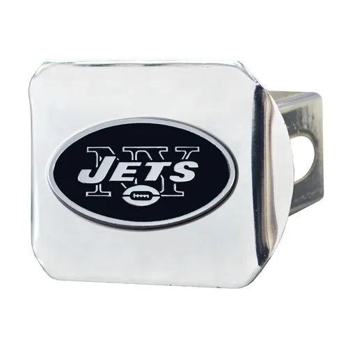 Fan Mats New York Jets Chrome Metal Hitch Cover With Chrome Metal 3D Emblem