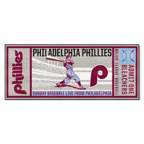 Fan Mats Philadelphia Phillies Ticket Runner Rug - 30In. X 72In.
