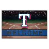 Fan Mats Texas Rangers Rubber Door Mat - 18In. X 30In.