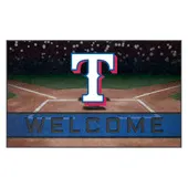 Fan Mats Texas Rangers Rubber Door Mat - 18In. X 30In.