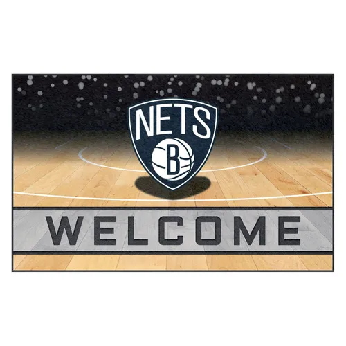 Fan Mats Brooklyn Nets Rubber Door Mat - 18In. X 30In.