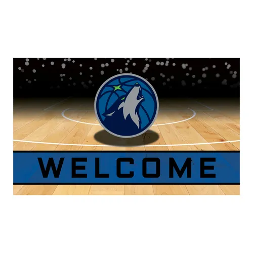 Fan Mats Minnesota Timberwolves Rubber Door Mat - 18In. X 30In.