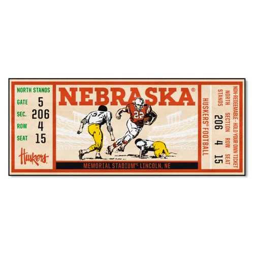 Fan Mats Nebraska Cornhuskers Ticket Runner Rug - 30In. X 72In.