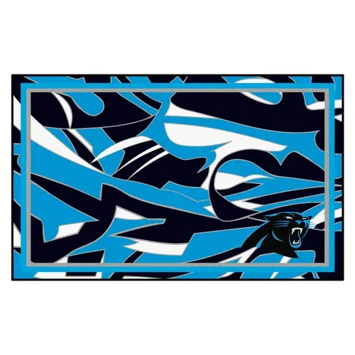 Fan Mats Carolina Panthers 4Ft. X 6Ft. Plush Area Rug Xfit Design