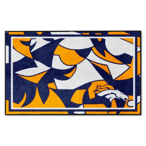 Fan Mats Denver Broncos 4Ft. X 6Ft. Plush Area Rug Xfit Design