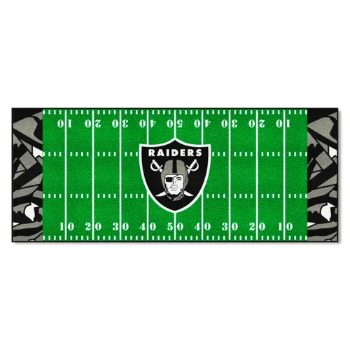 Fan Mats Las Vegas Raiders Football Field Runner Mat - 30In. X 72In. Xfit Design