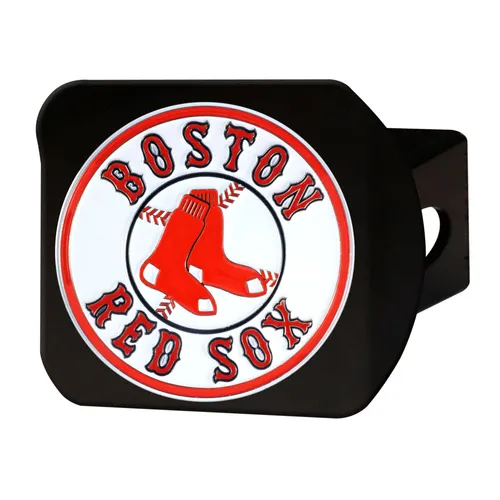 Fan Mats Boston Red Sox Black Metal Hitch Cover - 3D Color Emblem