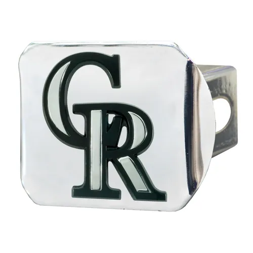 Fan Mats Colorado Rockies Chrome Metal Hitch Cover With Chrome Metal 3D Emblem