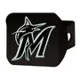 Fan Mats Miami Marlins Black Metal Hitch Cover With Metal Chrome 3D Emblem