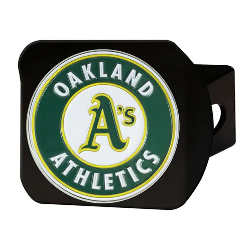 Fan Mats Oakland Athletics Black Metal Hitch Cover - 3D Color Emblem