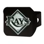 Fan Mats Tampa Bay Rays Black Metal Hitch Cover With Metal Chrome 3D Emblem