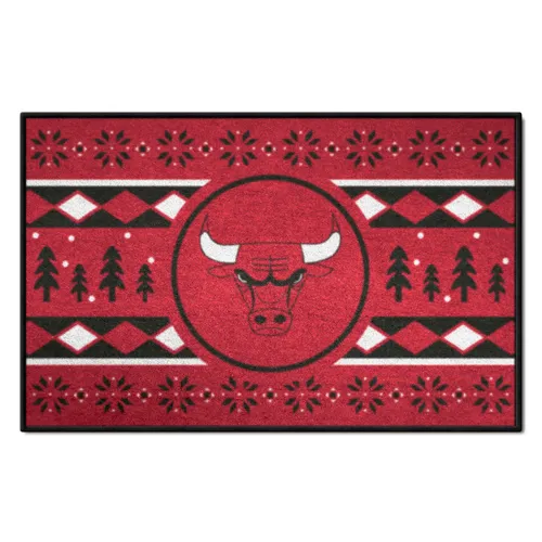 Fan Mats Chicago Bulls Holiday Sweater Starter Accent Rug - 19In. X 30In.