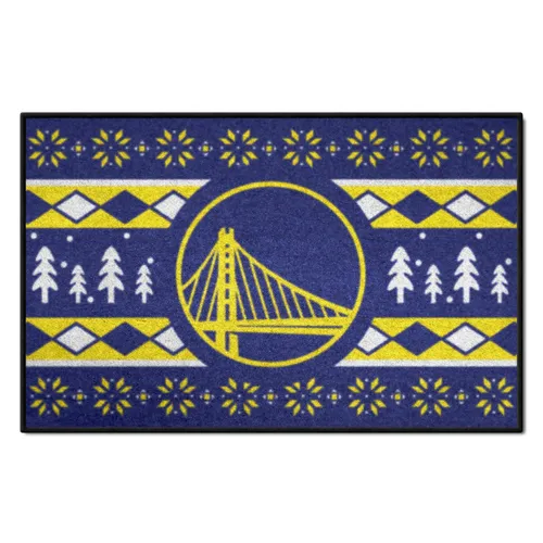 Fan Mats Golden State Warriors Holiday Sweater Starter Accent Rug - 19In. X 30In.
