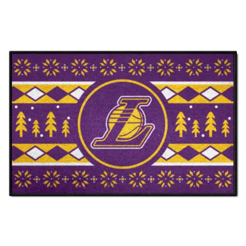 Fan Mats Los Angeles Lakers Holiday Sweater Starter Accent Rug - 19In. X 30In.