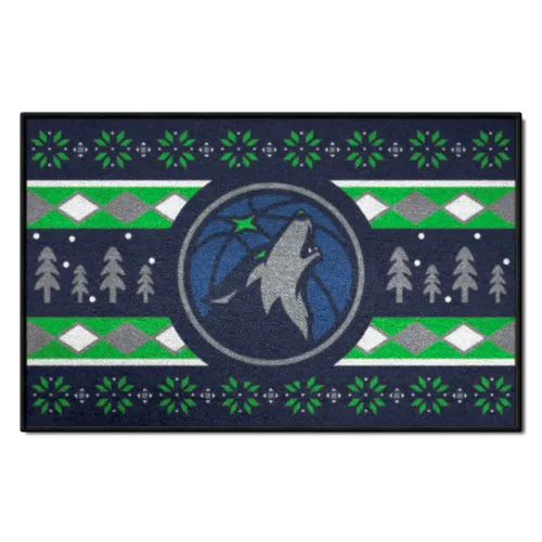 Fan Mats Minnesota Timberwolves Holiday Sweater Starter Accent Rug - 19In. X 30In.