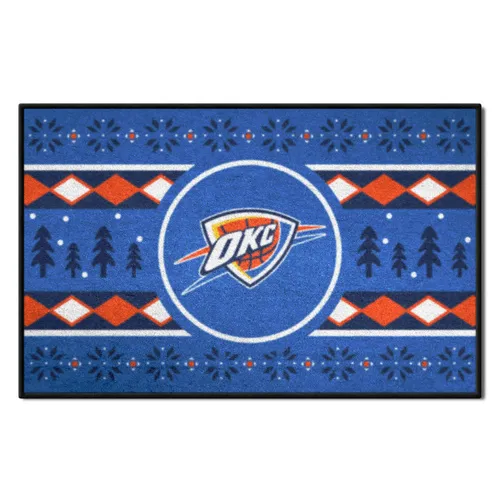 Fan Mats Oklahoma City Thunder Holiday Sweater Starter Accent Rug - 19In. X 30In.