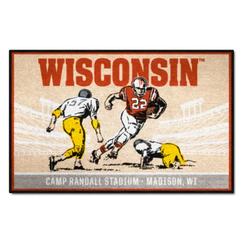 Fan Mats Wisconsin Badgers Starter Accent Rug - 19In. X 30In. Ticket Stub Starter Mat