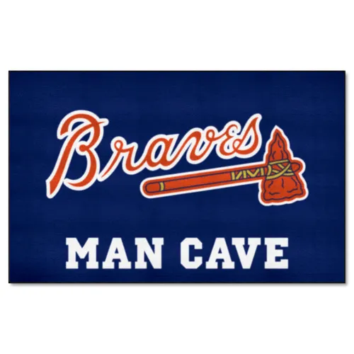 Fan Mats Atlanta Braves Man Cave Ultimat Rug - 5Ft. X 8Ft.