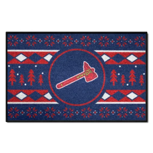 Fan Mats Atlanta Braves Holiday Sweater Starter Accent Rug - 19In. X 30In.