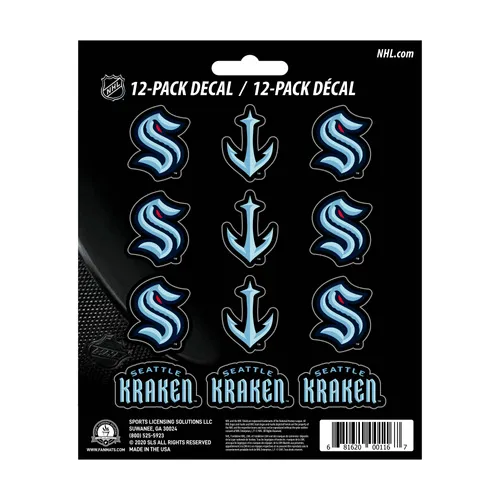 Fan Mats Seattle Kraken 12 Count Mini Decal Sticker Pack