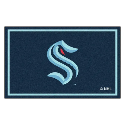 Fan Mats Seattle Kraken 4Ft. X 6Ft. Plush Area Rug