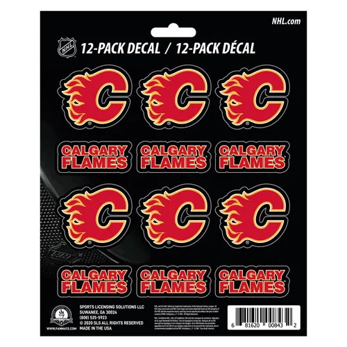 Fan Mats Calgary Flames 12 Count Mini Decal Sticker Pack