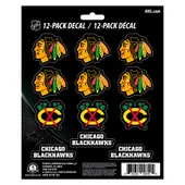 Fan Mats Chicago Blackhawks 12 Count Mini Decal Sticker Pack