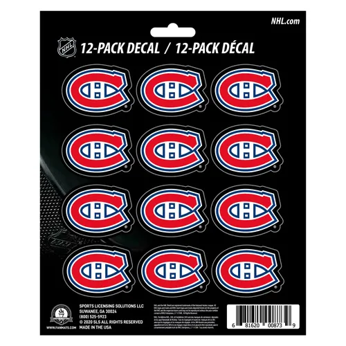 Fan Mats Montreal Canadiens 12 Count Mini Decal Sticker Pack