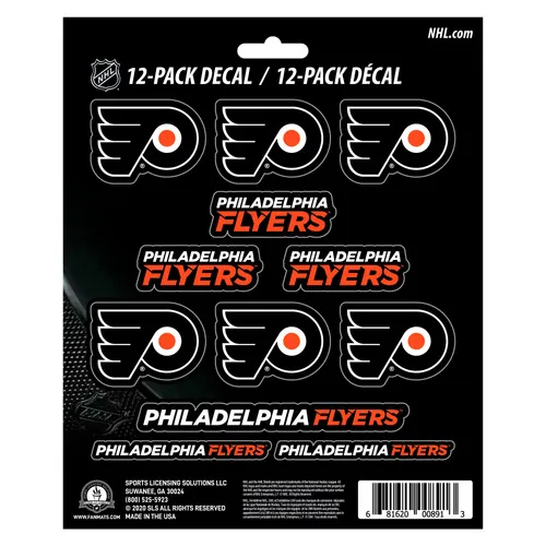 Fan Mats Philadelphia Flyers 12 Count Mini Decal Sticker Pack