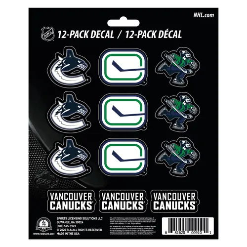 Fan Mats Vancouver Canucks 12 Count Mini Decal Sticker Pack