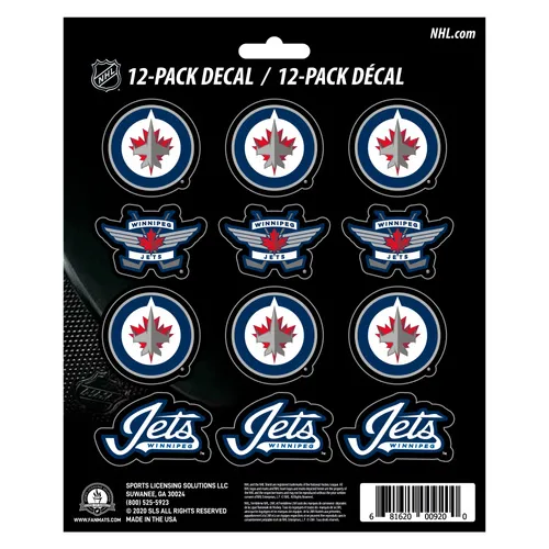 Fan Mats Winnipeg Jets 12 Count Mini Decal Sticker Pack