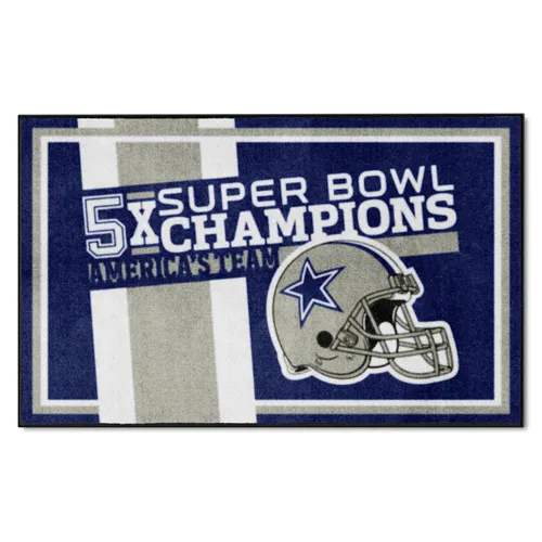 Fan Mats Dallas Cowboys Dynasty 4Ft. X 6Ft. Plush Area Rug