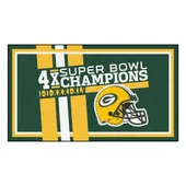 Fan Mats Green Bay Packers Dynasty 3Ft. X 5Ft. Plush Area Rug