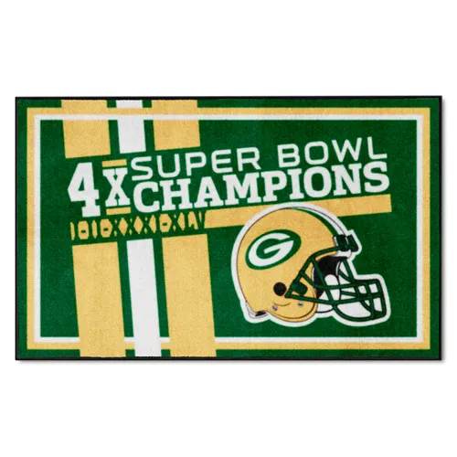 Fan Mats Green Bay Packers Dynasty 4Ft. X 6Ft. Plush Area Rug