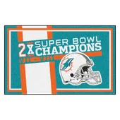 Fan Mats Miami Dolphins Dynasty 4Ft. X 6Ft. Plush Area Rug