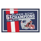 Fan Mats New England Patriots Dynasty 4Ft. X 6Ft. Plush Area Rug