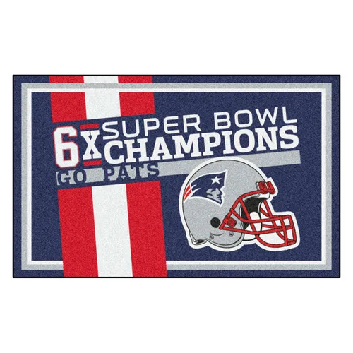 Fan Mats New England Patriots Dynasty 4Ft. X 6Ft. Plush Area Rug