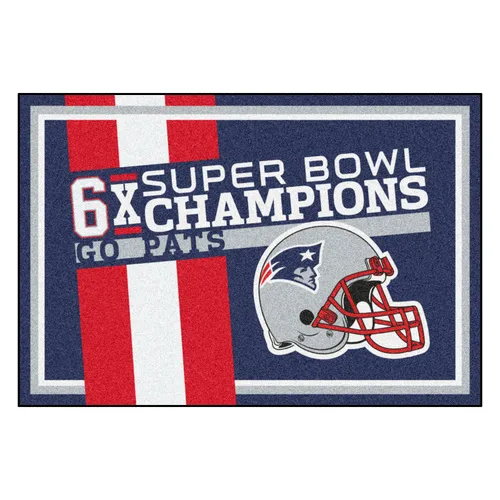 Fan Mats New England Patriots Dynasty 5Ft. X 8Ft. Plush Area Rug