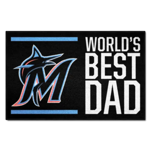 Fan Mats Miami Marlins Starter Accent Rug - 19In. X 30In. World's Best Dad Starter Mat